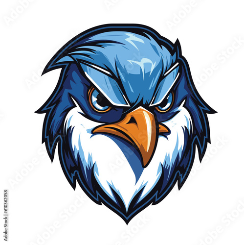 Blue Eagle Head Esports Logo Mascot Vector Illustration