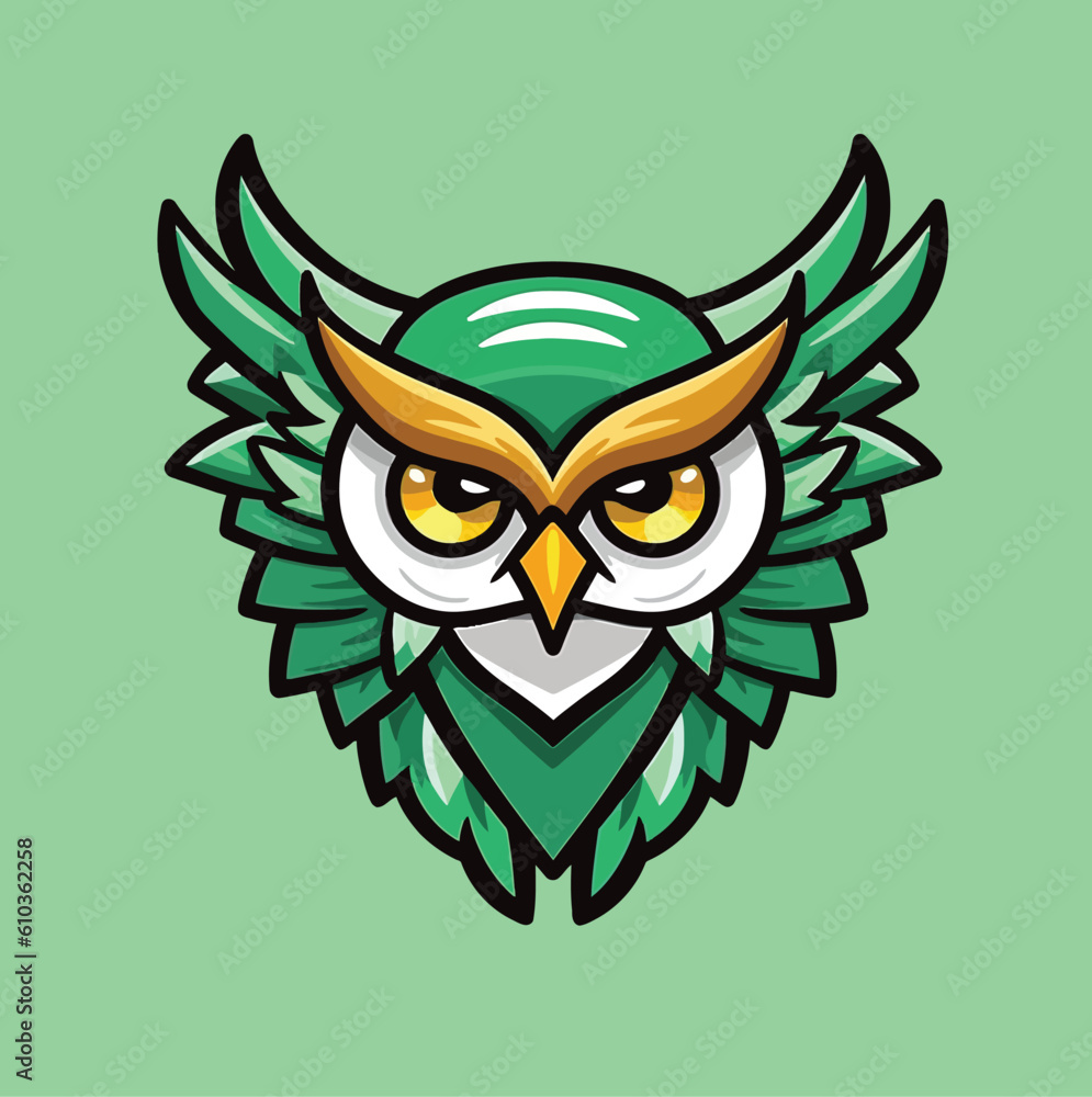 Naklejka premium Owl Esports Logo in Purple Mascot Vector Illustration