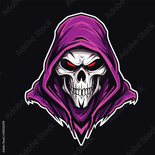 Skull Reaper Esports Logo Mascot Vector Illustration