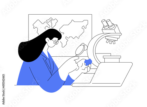 Collect and test geological samples abstract concept vector illustration.