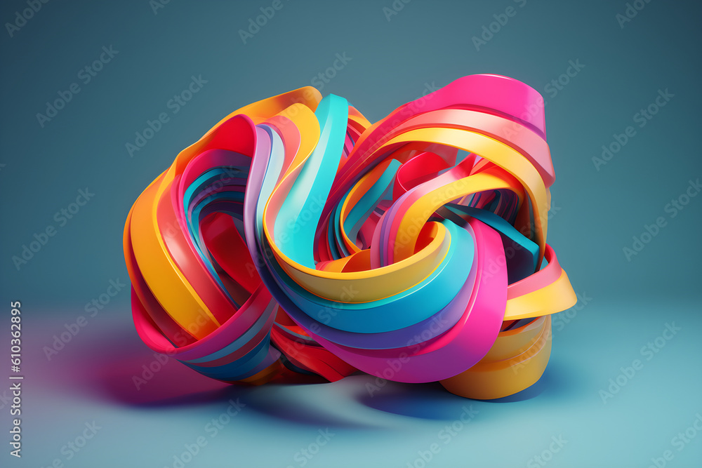 abstract colourful 3D wavy background