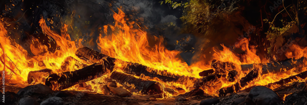 Fototapeta premium close-up of fire, ai generated