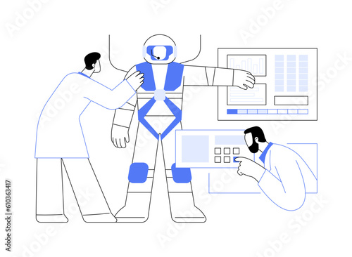 Astronaut training abstract concept vector illustration.