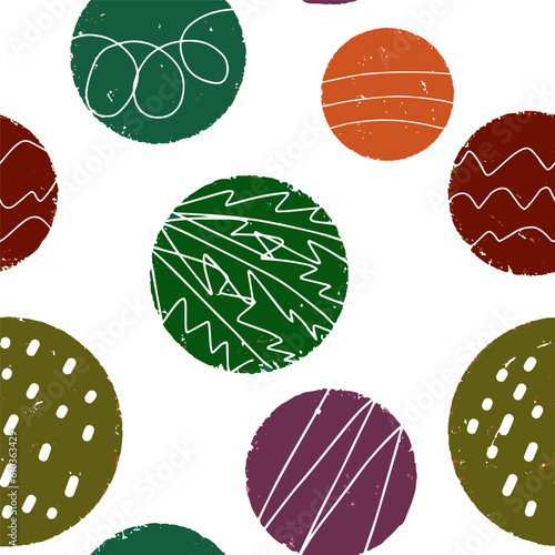 Polka dot. Colored texture circles. Vector seamless pattern. For design, print, fabric, wallpaper, paper.