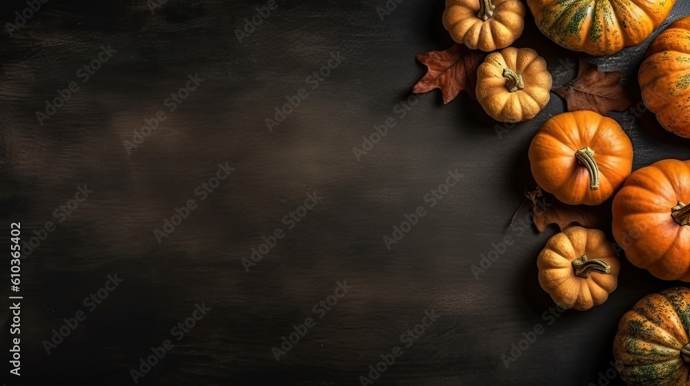 Halloween pumpkin autumn spooky season background AI Generated