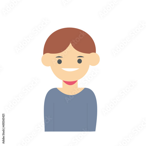 Circle avatars with young people's faces. Portraits of diverse men and women. Set of user profiles. Round icons with happy smiling humans. Colored flat vector illustration