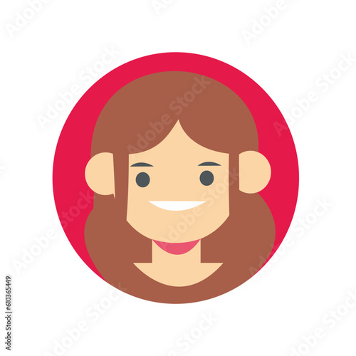Circle avatars with young people's faces. Portraits of diverse men and women. Set of user profiles. Round icons with happy smiling humans. Colored flat vector illustration