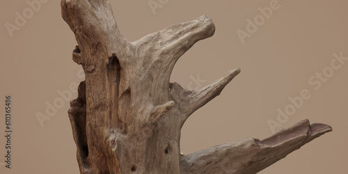 Fototapeta Naklejka Na Ścianę i Meble -  3d product background. 3d abstract rustic old timber display for perfume and cosmetic product presentation. 3d rendering illustration