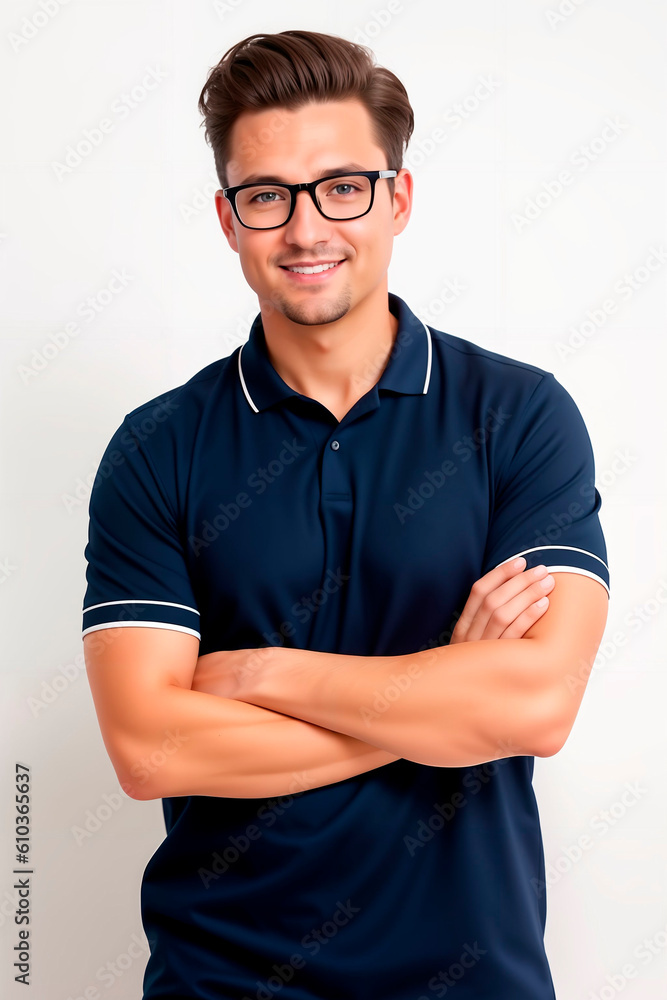 Businessman working in office. Generative AI