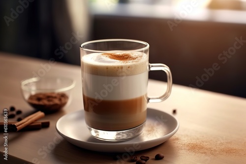 Iced Dalgona Coffee  a trendy fluffy creamy whipped coffee. Generative AI