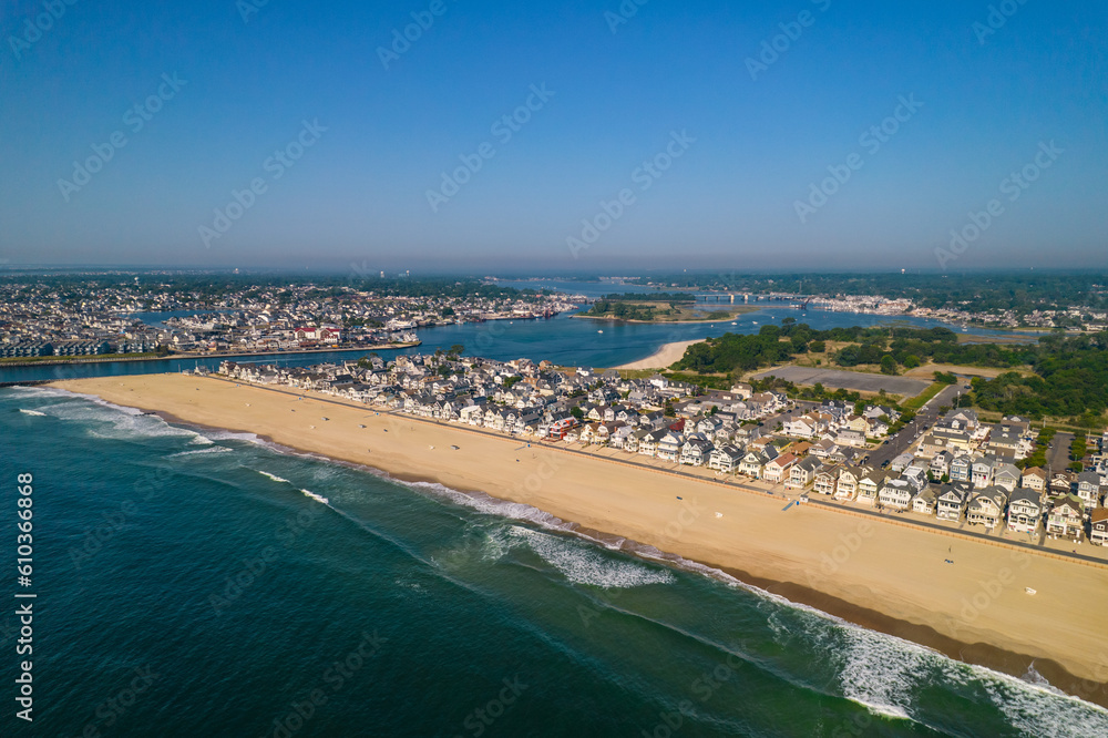 Drone shot of the Jersey Shore