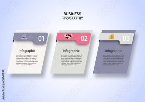 Business infographic step data process diagram design for template.