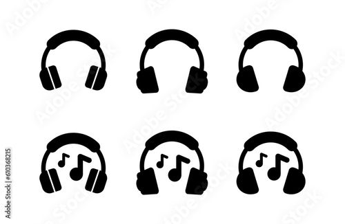 Headphones icon headset, gadget, accessory, wireless, operator, music for app web logo banner poster icon - Vector