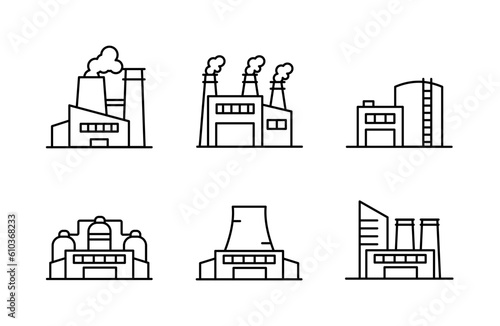 Factory icon industry, building, engineer, nuclear power plant for app web logo banner poster icon - Vector