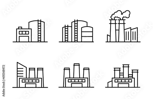 Factory icon industry  building  engineer  nuclear power plant for app web logo banner poster icon - Vector