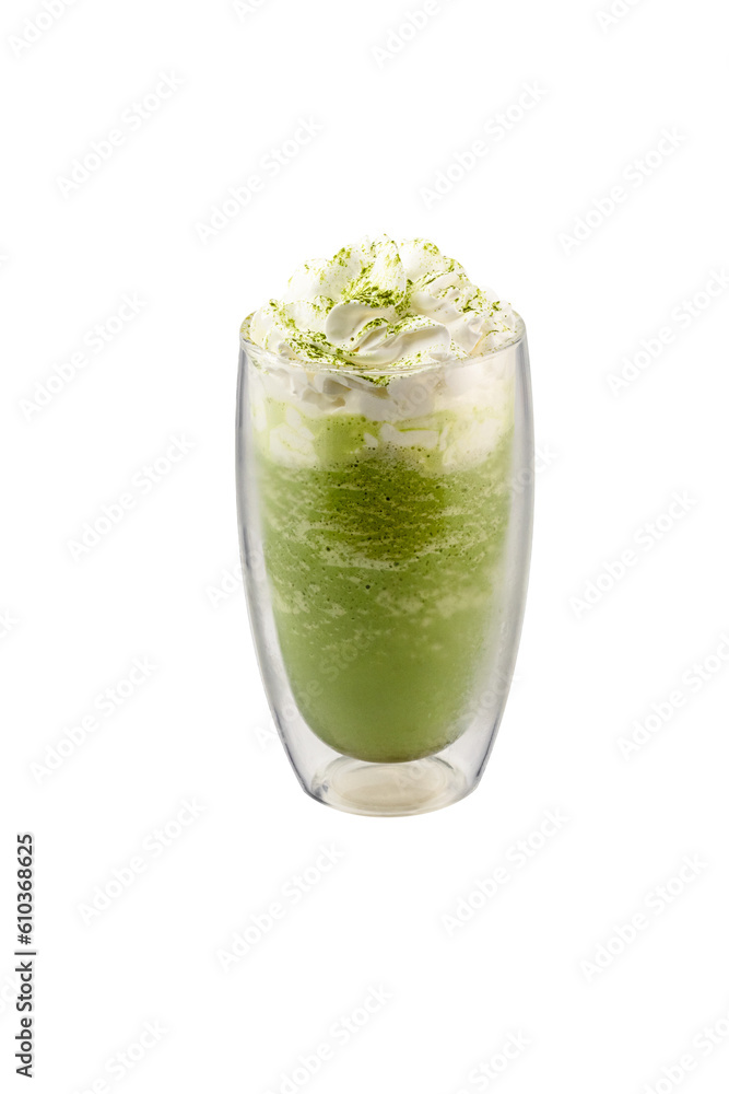 Transparent background of matcha iced blended Transparent background of matcha iced blended