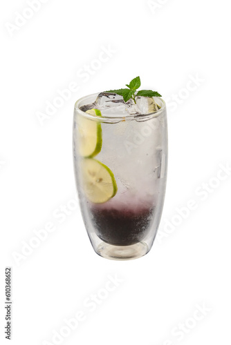 Transparent background of blackberry soda