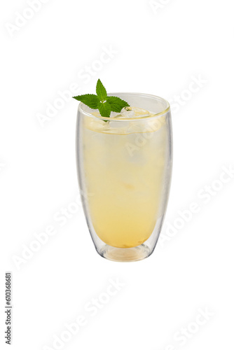 Transparent background of yellow tea