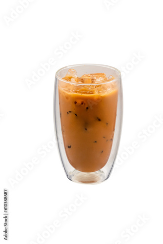 Transparent background of red Thai milk tea