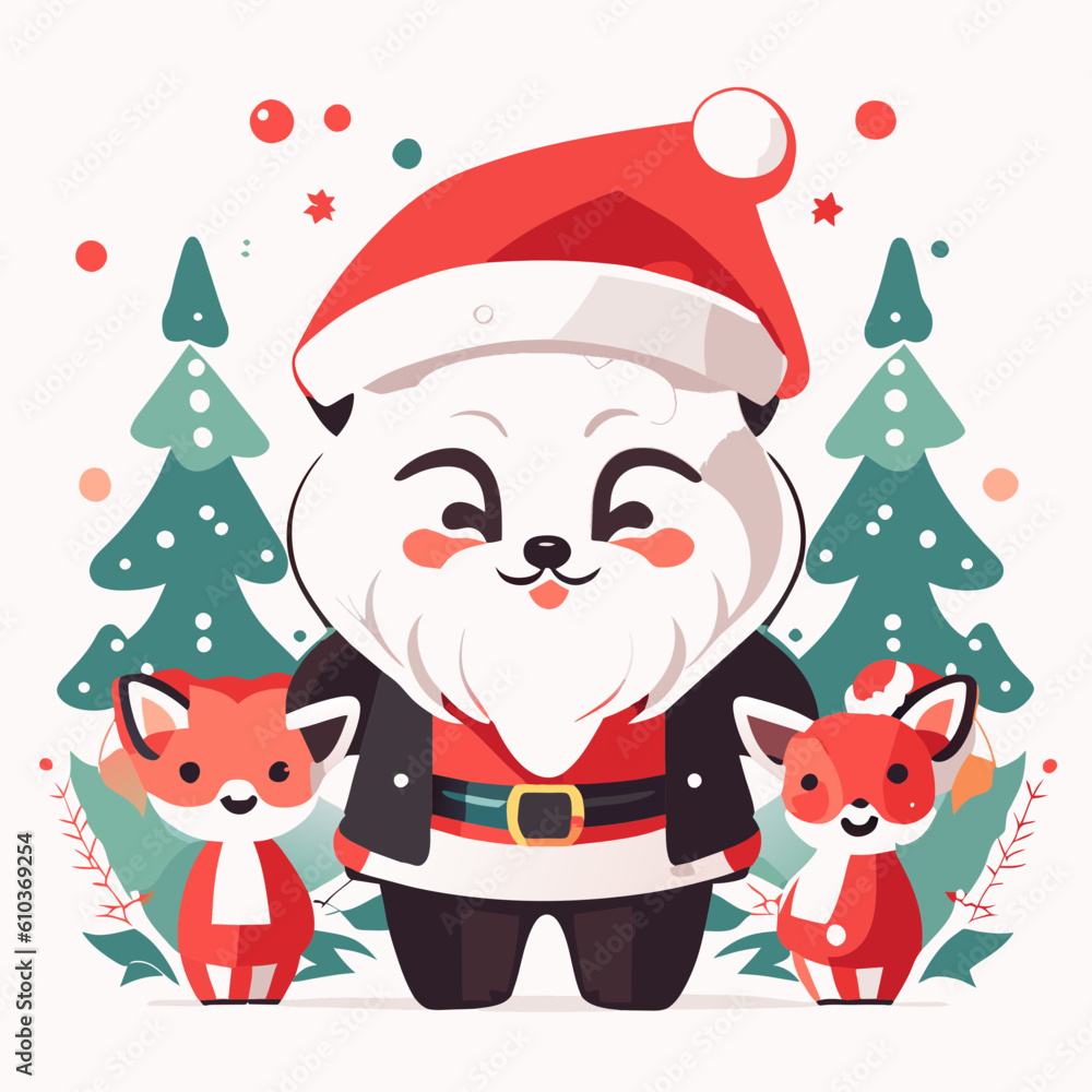 Christmas Greeting Card with Christmas Santa Claus. Generative AI