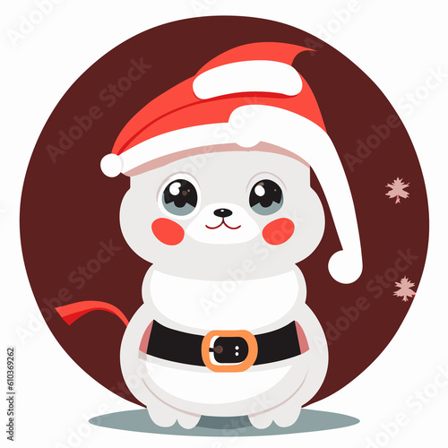 Christmas Greeting Card with Christmas Santa Claus. Generative AI