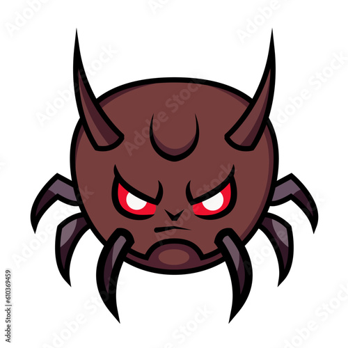 Evil tick cartoon vector illustration , Evil Angry parasite mascot vector image