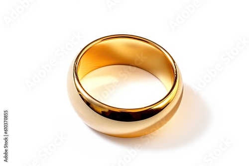 Luxurious Shiny Ring on Isolated White Background: Symbol of Modern Love and Romance