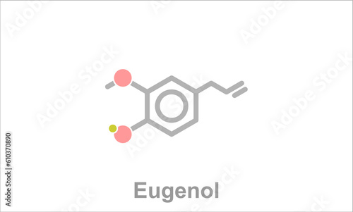 Simplified formula icon of eugenol.