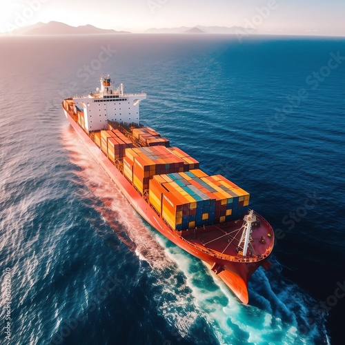 cargo ship on the sea