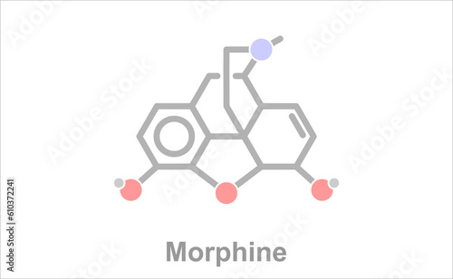 Simplified formula icon of morphine.