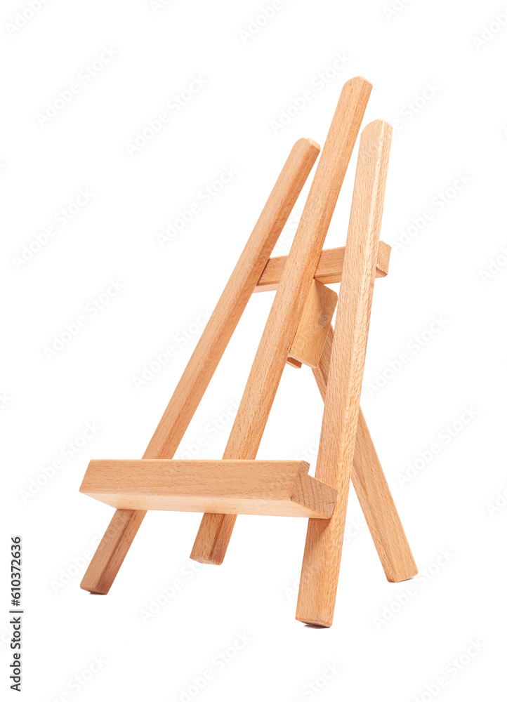 Artist wooden easel isolated on white