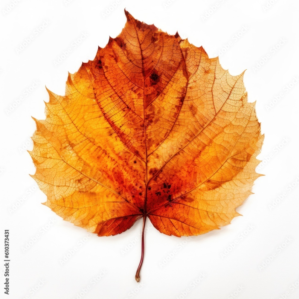 Fototapeta premium Autumn leaf isolated. Illustration AI Generative.