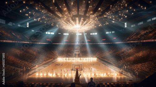 Basketball stadium. Illustration AI Generative.