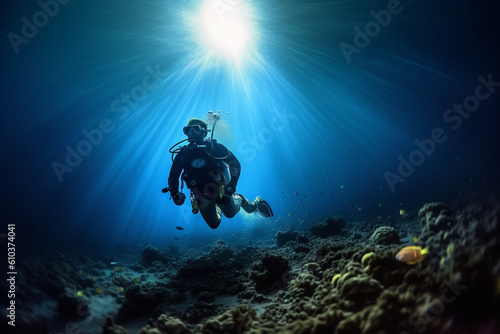scuba diver in the sea © Julian
