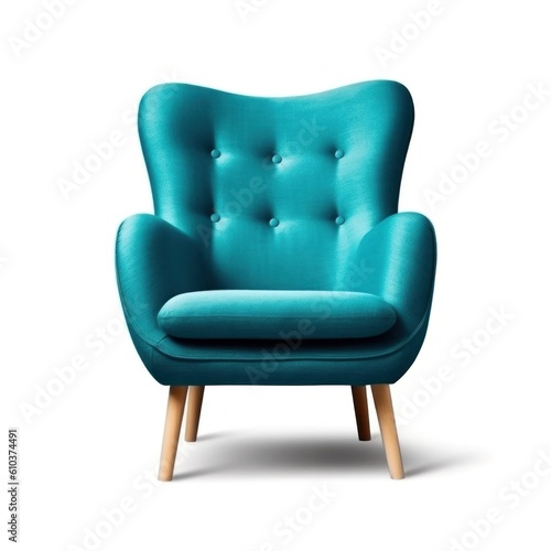 Modern vivid armchair isolated. Illustration AI Generative.