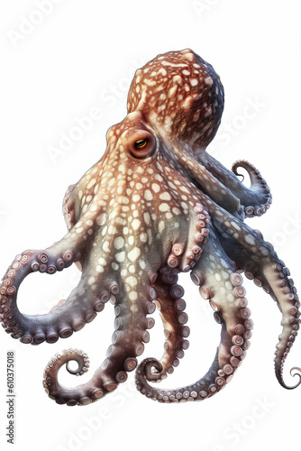 Octopus on a white background © Crazy Dark Queen