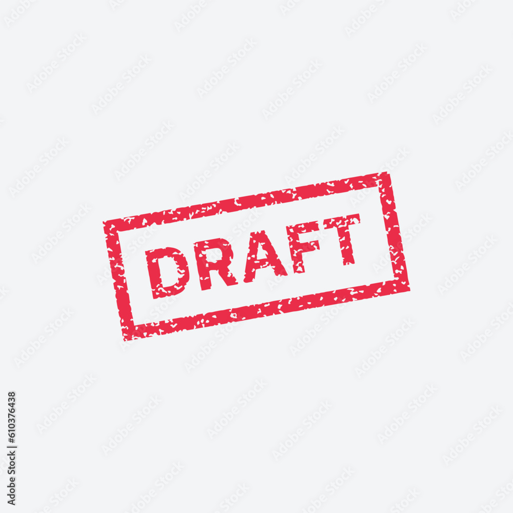 Draft stamp in grunge style. Draft sign vector design. Draft stamp in grunge style. Draft sign vector design.