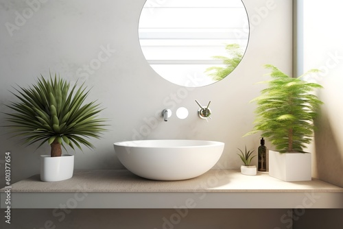 Bathroom sink in modern interior  generative ai