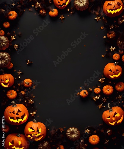 Halloween Day background copy space  for web design greeting card poster  advertising work generative ai illustration