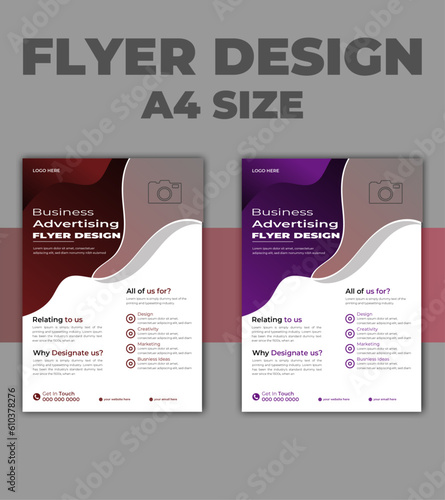 Flyer business brochure template for annual report with modern idea. Modern corporative flyer template a4 size. photo