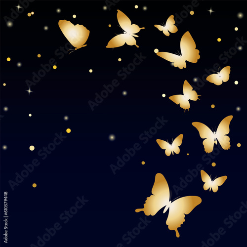 Fotografia, Obraz Beautiful background with golden butterflies
