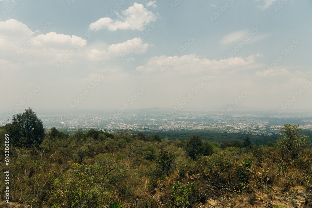 view of mexico city in the smog view of mexico city in the smog