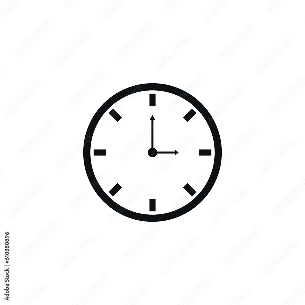 Clock vector flat icon, graphic resource. Clock vector flat icon, graphic resource.