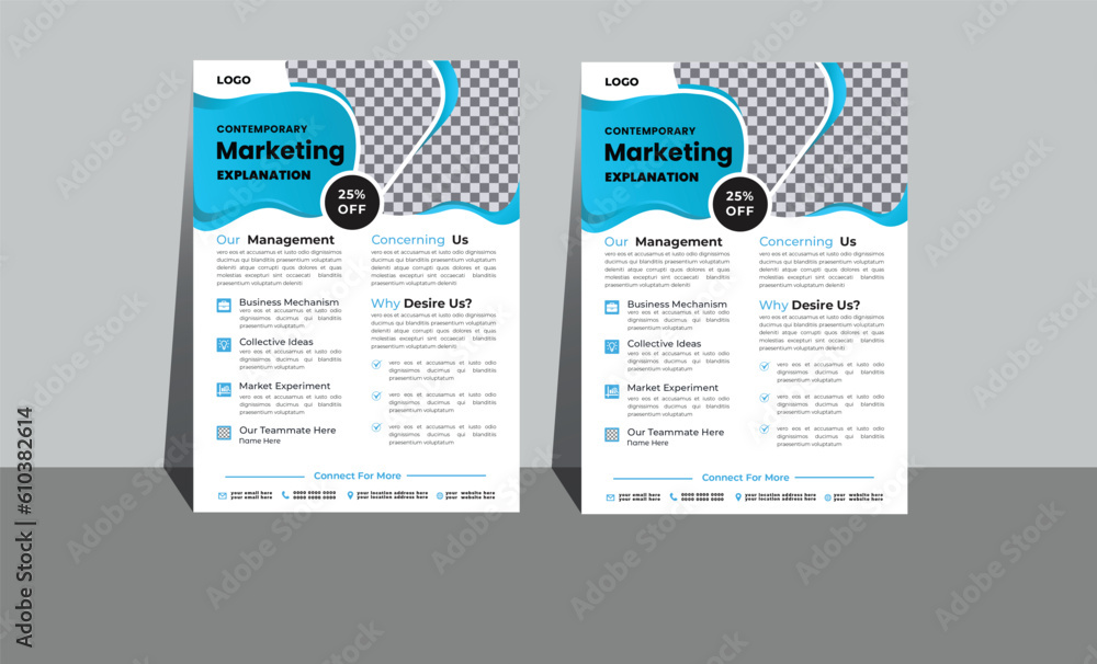 Fototapeta premium A4 modern Business Flyer design template Layout with Colorful Accents,perfect for creative professional business 