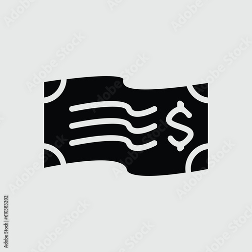 Dollar money solid icon vector image