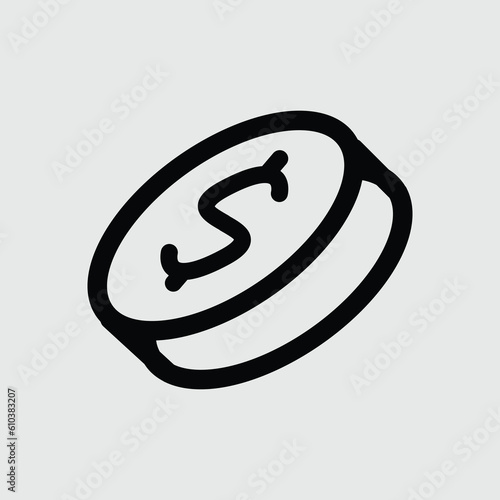 Dollar coin icon vector image