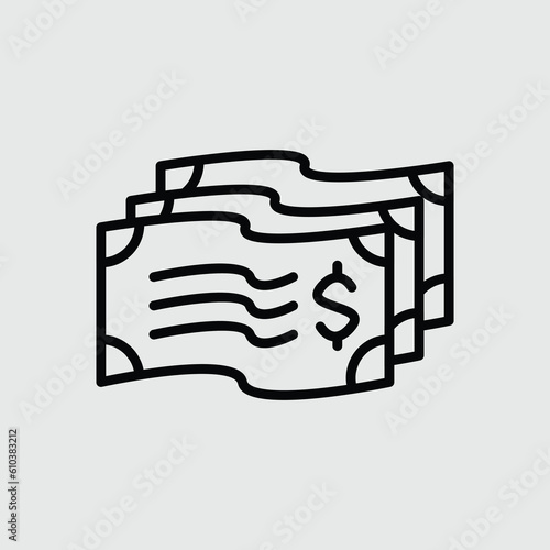 Bunch of dollar money icon vector image