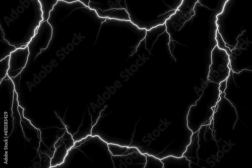 Lightnings forming a rectangular frame 