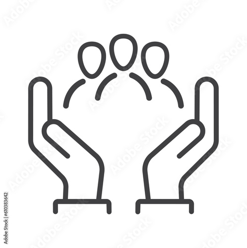 Safe peoples, flat design style.