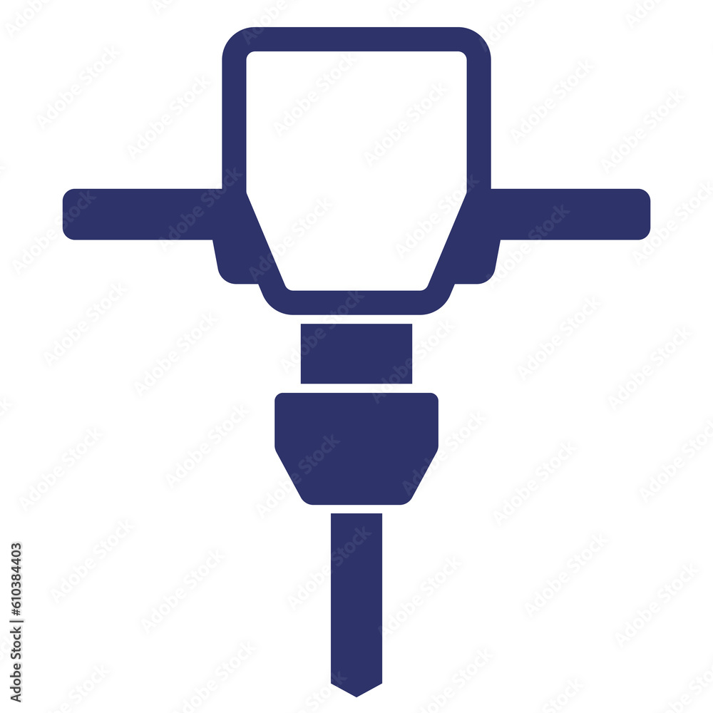 jackhammer, drill icon on white jackhammer, drill icon on white